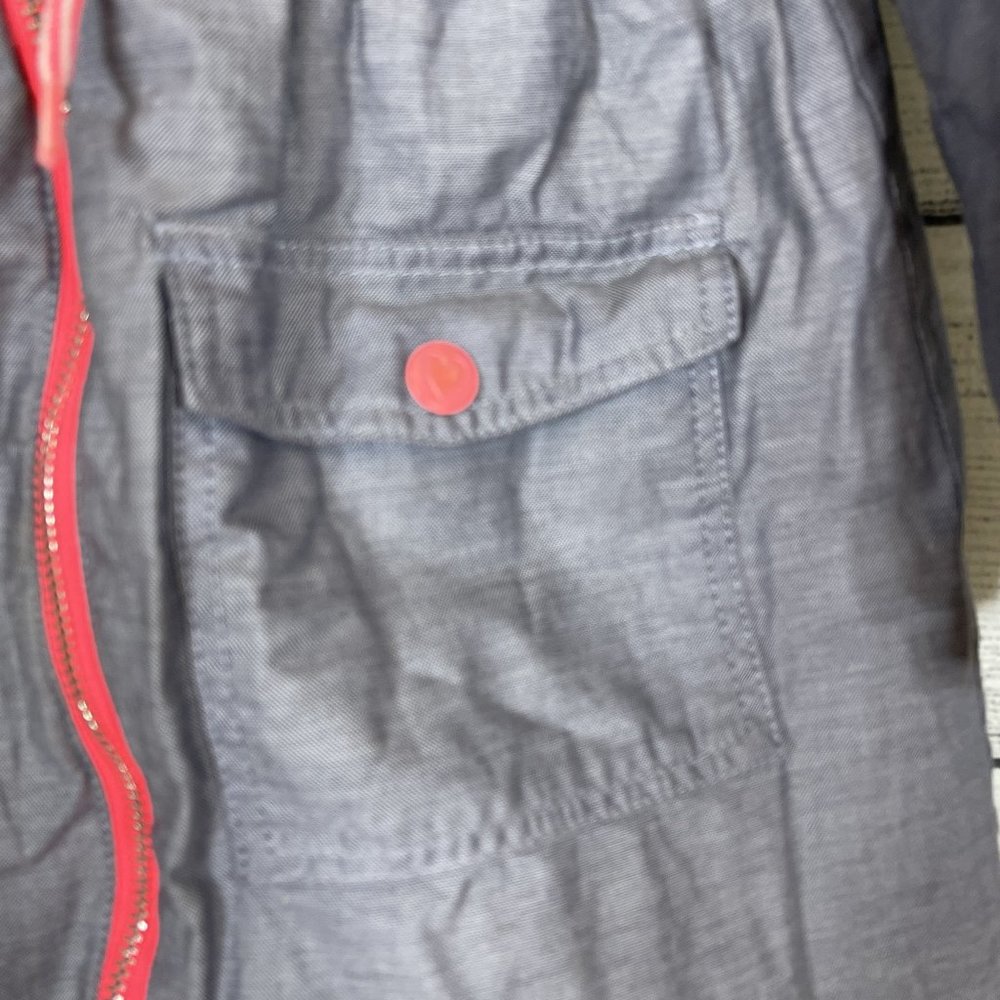H&M Girl's Padded Parka Blue Gray Detachable Faux Fur Lined Hood Sz 7-8 - Picture 10 of 16